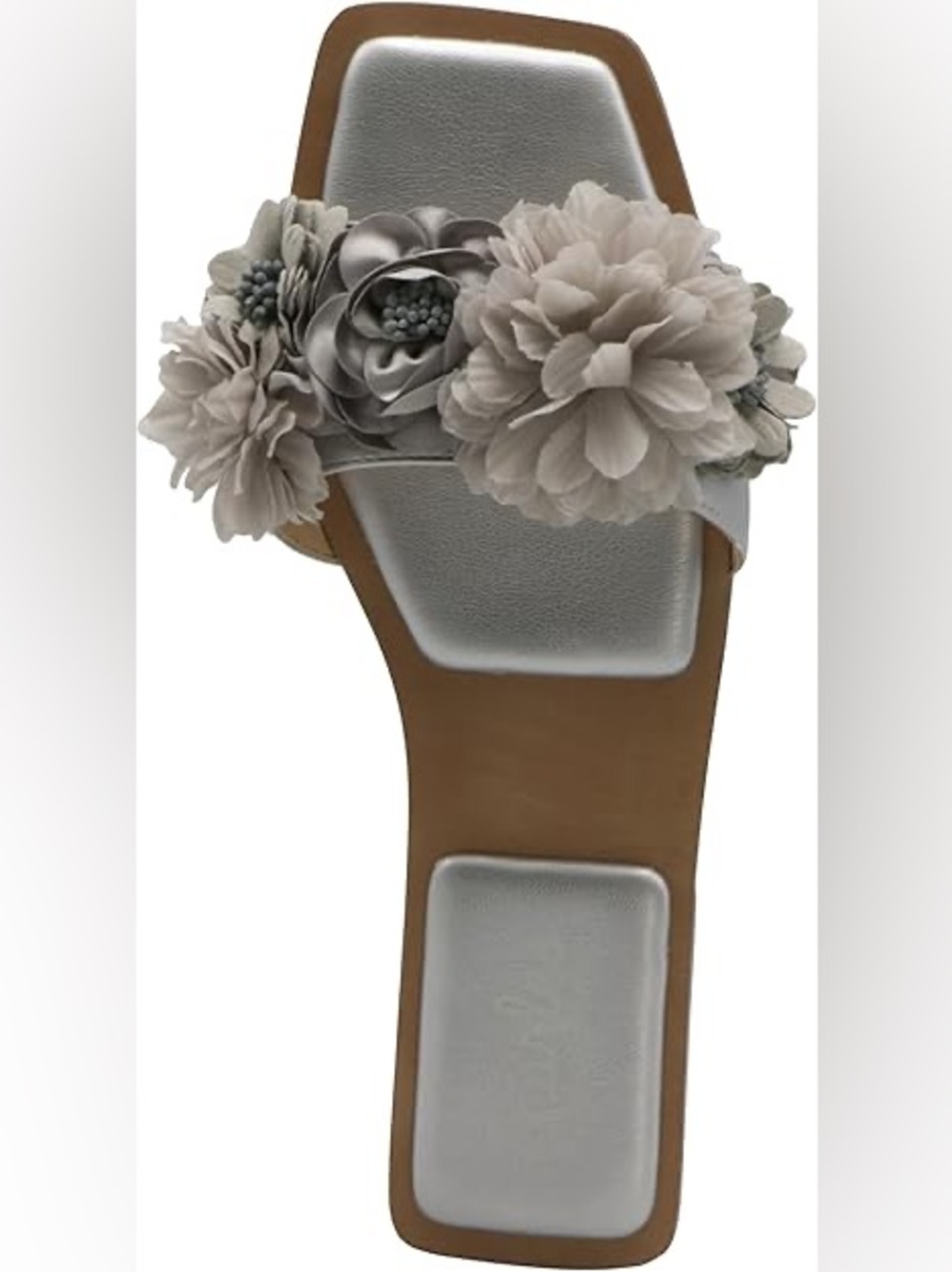 Charles By Charles David Floral Slide Sandal - Light Gray